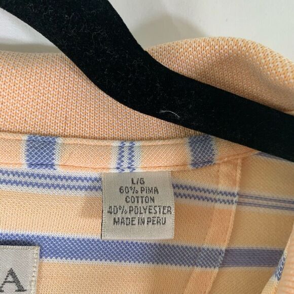 Tehama Polo Shirt Men's Large 1/4 Button Short Sleeve Pima Cotton - Picture 3 of 11